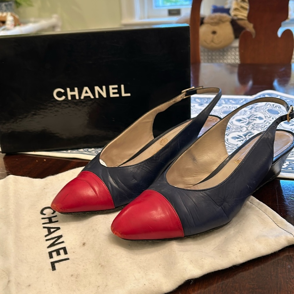 Vintage Chanel Sling-back Shoes
